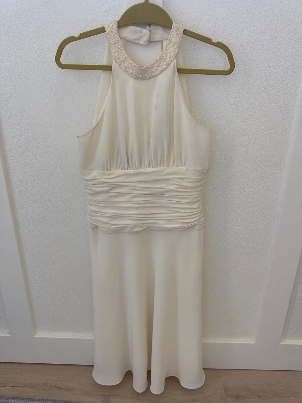 Jones New York White High Neck Sleeveless Dress Size 8
